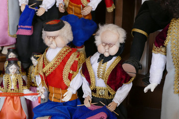 Dolls wearing traditional costumes