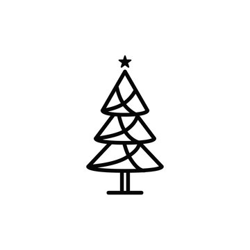 Christmas tree icon design vector logo template EPS 10