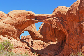 Double Arch  - close-set pair of natural arches in Arches National Park in southern Grand County, Utah, United States.