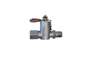 Tractor fuel tap isolated on white background.