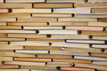 Books stacked and rotated the inner side, the book block