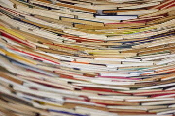 Books stacked and rotated the inner side, the book block