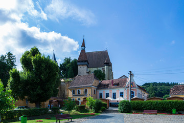 Fototapeta na wymiar Biertan,Romania,7,2019; Saxon village with fortified church