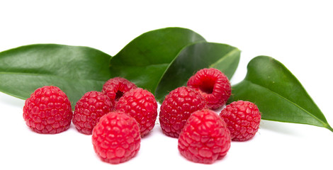 Sweet, healthy raspberries isolated on a white background. The concept of a healthy diet and natural organic products.