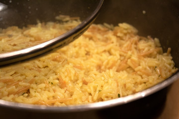 Creamy Chicken Rice in Pan