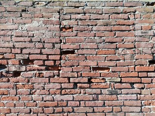 old red brick wall background