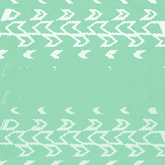 Nature design with flying leafs. Teal or mint green frame stripe