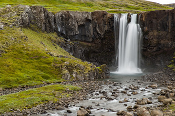 Obraz premium Waterfall Scene from the Westfyords in Iceland
