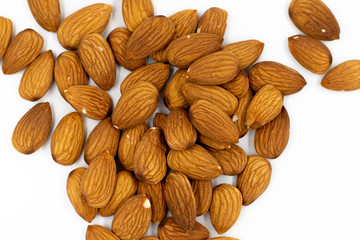 almonds isolated on white background