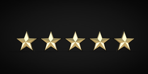 3D Render Rating Stars Background