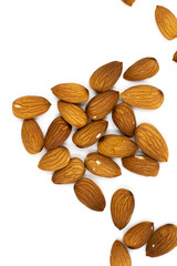 almonds isolated on white background