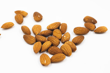 almonds isolated on white background