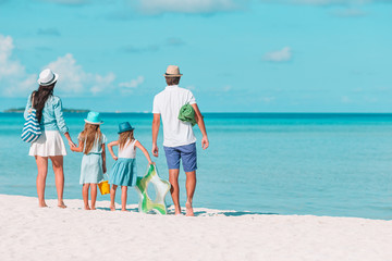 Young family on vacation have a lot of fun