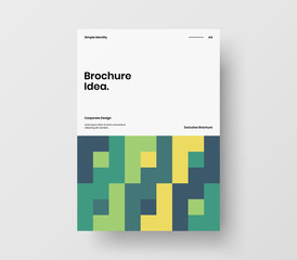 Amazing business presentation vector A4 vertical orientation front page mock up. Modern corporate report cover abstract geometric illustration design layout. Company identity brochure template.