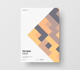 Amazing business presentation vector A4 vertical orientation front page mock up. Modern corporate report cover abstract geometric illustration design layout. Company identity brochure template.