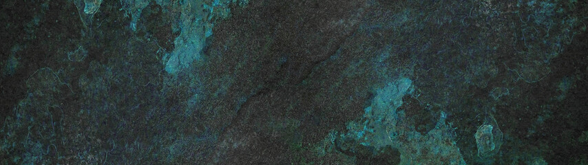 Anthracite  turquoise aquamarine abstract stone slate tiles background banner panorama