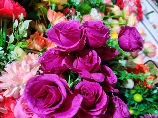 bouquet of pink roses