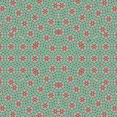 Green mint and turquoise oriental carpet pattern