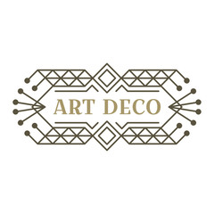 Art deco logo. Vintage label design. Retro badges. Vector image.