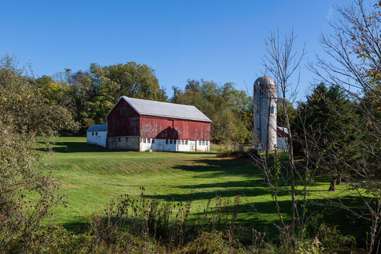 Beautiful red barn in rural West Virginia