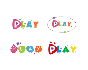 Kids Play Logo Design Vector