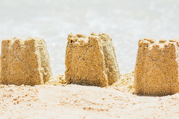 sand castles on the beach