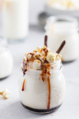 Smoothie with milk and caramel