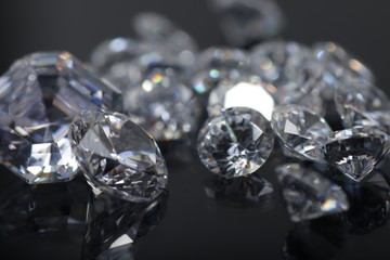 Close up shot of beautiful brilliant crystal zirconia diamond beads for jewelry 