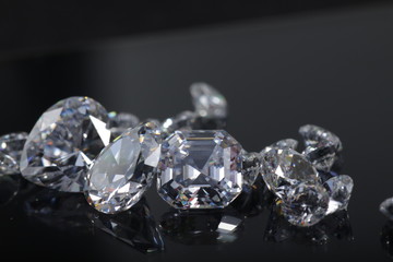 Close up shot of beautiful brilliant crystal zirconia diamond beads for jewelry 