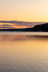 bright gold and orange sunset up over the puget sound