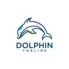 Dolphin Logo design, out line , monoline download