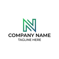 Modern and simple logo design for letter N