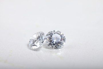 Close up shot of beautiful brilliant crystal zirconia diamond beads for jewelry 