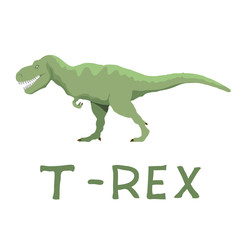 T-rex Cartoon isolated on white Background. Vector