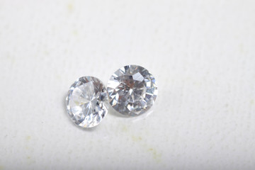 Obraz na płótnie Canvas Close up shot of beautiful brilliant crystal zirconia diamond beads for jewelry 