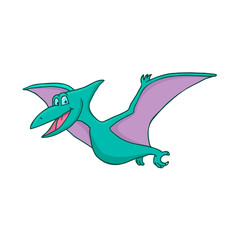 Cute Little Cartoon Baby Dinosaur - Diplodocus. Vector © idimair