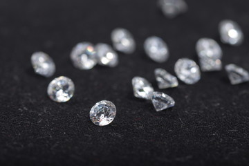 Close up shot of beautiful brilliant crystal zirconia diamond beads for jewelry 