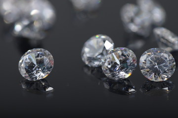 Close up shot of beautiful brilliant crystal zirconia diamond beads for jewelry 