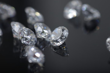 Close up shot of beautiful brilliant crystal zirconia diamond beads for jewelry 