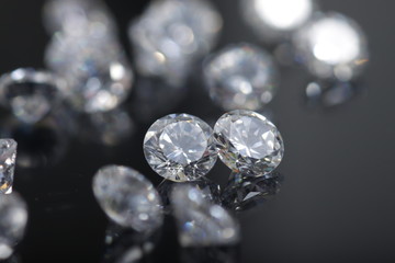 Close up shot of beautiful brilliant crystal zirconia diamond beads for jewelry 