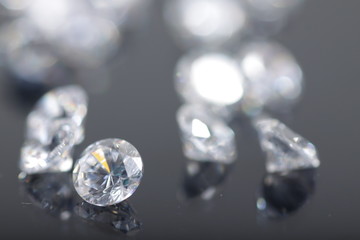 Close up shot of beautiful brilliant crystal zirconia diamond beads for jewelry 