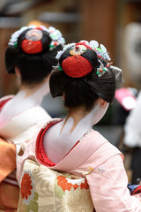 Geisha or maiko in the streets of Kyoto in Japan