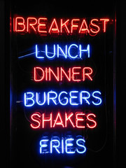 Blue and Red Neon Sign