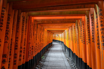 Fushimi inari taisha torii shinto gates path - 321752481