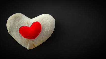 inspirational image of heart shape pillows in vintage background