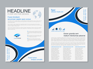 Modern professional two-sided flyer vector design template