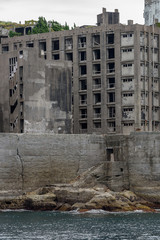 Ghost town on an abandoned island called Gunkanjima and also Hashima near Nagasaki