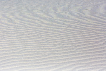 Textures of gypsum sand in White Sands National Park in New Mexico.