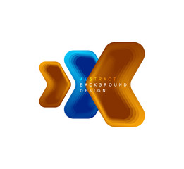 Vector arrow geometric banner created with blend color shapes effects. Trendy simple button, icon or business branding logo template, minimal style. Illustration For Wallpaper, Banner, Background