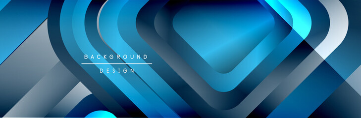 Round squares shapes composition geometric abstract background. Vector Illustration